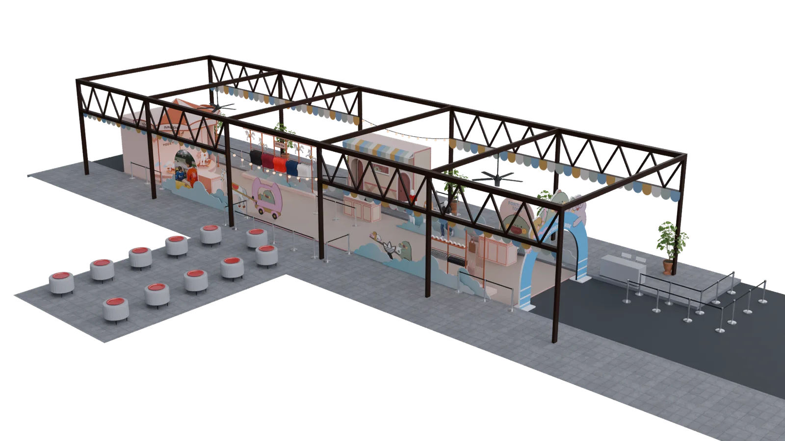 adidas x Dmeow event space 3D design