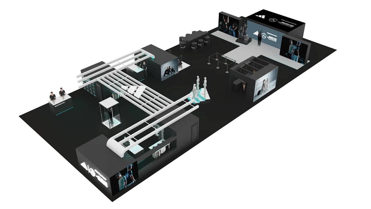 adidas F1 Motorsport event space 3D design