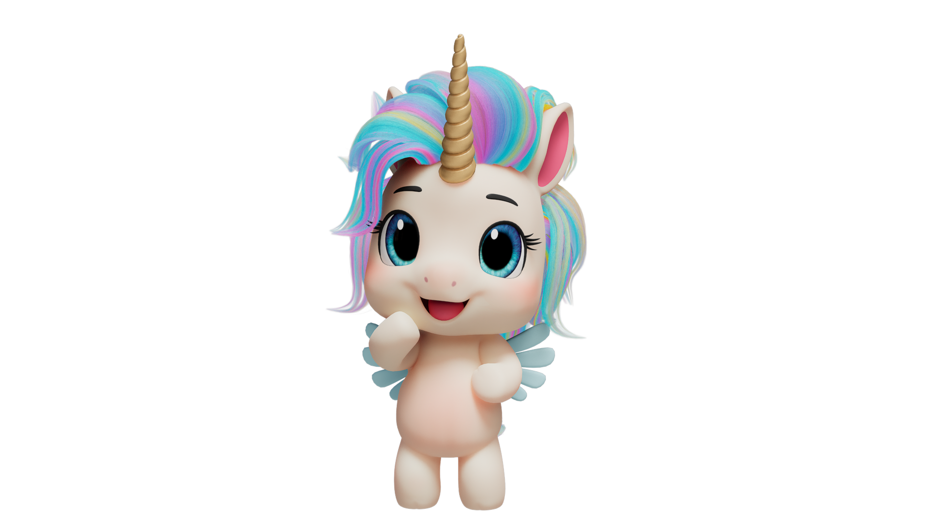 PetPet Unicorn Mascot 3D design
